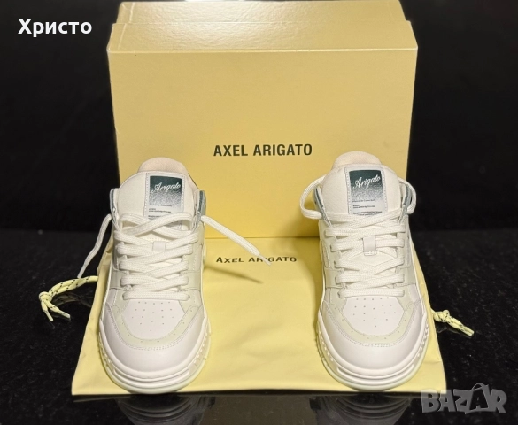 НОВО!!! Оригинални Axel Arigato Area Low – White/Green | Кутия + калъф