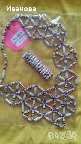 Ръчна изработка на бижута от хартия и квилинг  0.50лв лакирани са със декопажен лак, снимка 2 - Колиета, медальони, синджири - 28267729