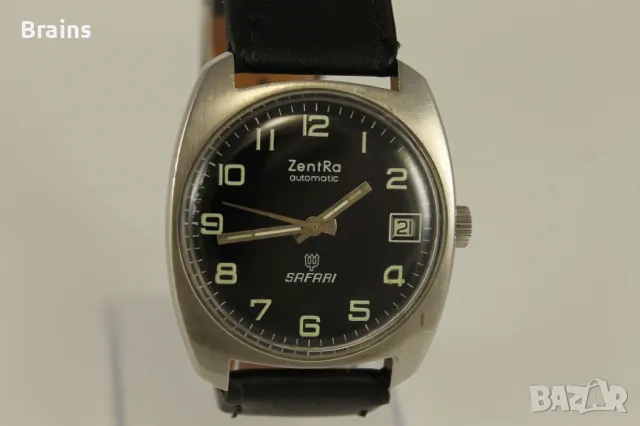 1960's ZENTRA SAFARI Automatic Немски Стоманен Военен Часовник, снимка 4 - Антикварни и старинни предмети - 50031338