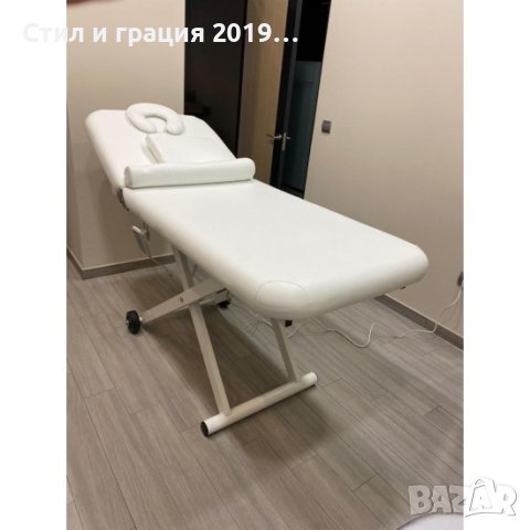 Електрическа кушетка Wenga (1мотор) - бяла/черна, снимка 4 - Кушетки - 43362302