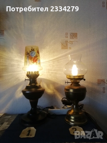 Стари настолни нощни лампи, тип газени, снимка 4 - Настолни лампи - 52062870