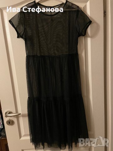 Нова елегантна плажна прозрачна черна рокля Boohoo волани , снимка 2 - Рокли - 40633660