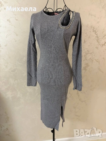 Дамска рокля плетиво - два цвята - 18€, снимка 2 - Рокли - 53451002