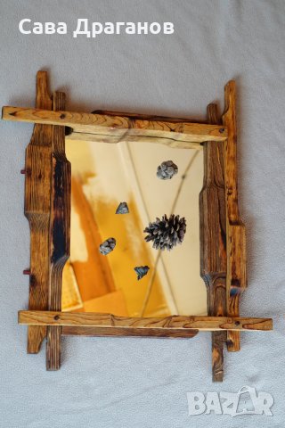 Дървена рамка с огледало, снимка 6 - Огледала - 36689967