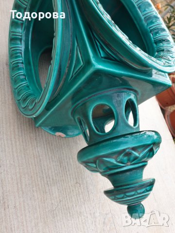 Голям порцеланов външен фенер за стена, снимка 9 - Антикварни и старинни предмети - 42958588