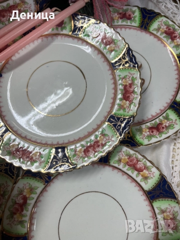 Кобалт, злато, циклама и рози💗 За първи път виждам тази цветова комбинация  , снимка 3 - Чинии - 52832498