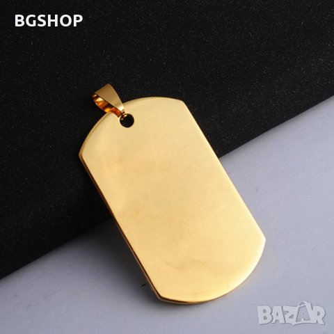 Плочка за гравиране - Златиста, снимка 2 - Колиета, медальони, синджири - 27934899