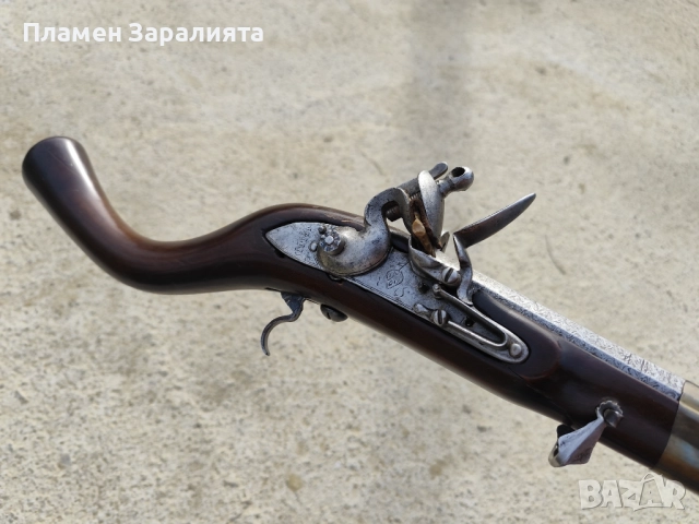 Автентична кремъчна дамаскова пушка, снимка 4 - Антикварни и старинни предмети - 52891453