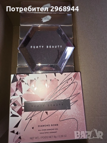 Мини Fenty Beauty By Rihanna Diamond Bomb All-Over VeilХайлайтър за лице и тяло , снимка 3 - Козметика за лице - 53047828