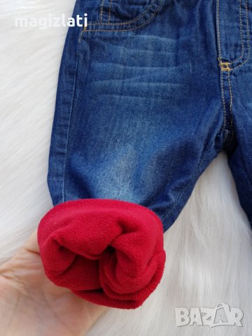 Ватирани дънки 3-6 месеца, снимка 2 - Бебешки дънки - 27668809