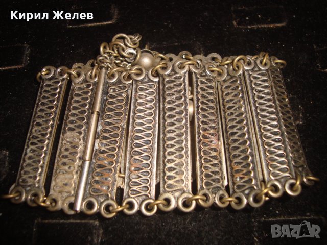 СТАРА БРОНЗОВА ПОСРЕБРЕНА ВЪЗРОЖДЕНСКА ГРИВНА със ЗВЪНЧЕТА 44321, снимка 7 - Антикварни и старинни предмети - 32265077