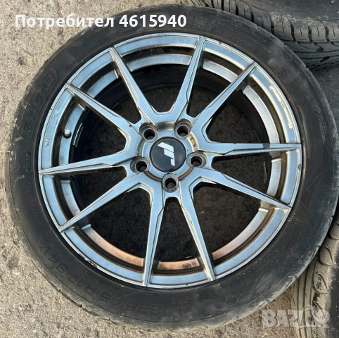 4бр джанти JR21 (japan racing)Hyper Gray за опел opel saab сааб 5х110 J7 ET35 + 4бр летни гуми, снимка 5 - Гуми и джанти - 52832379
