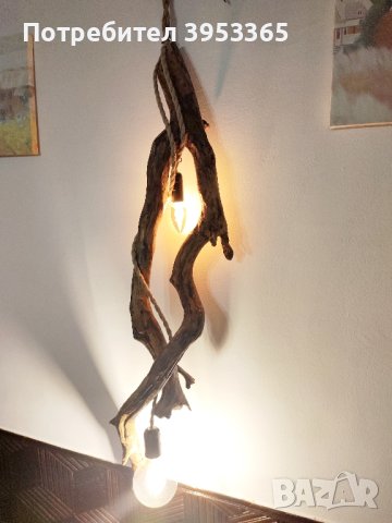 Висящ дървен полилей , снимка 10 - Лампи за таван - 43844802