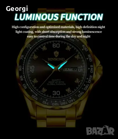 Елегантен, Забележим и Спортен мъжки кварцов часовник Binbond*/Pagani Design - сребрист металик!, снимка 13 - Мъжки - 49564445