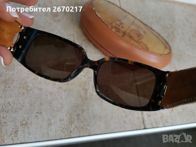 Оригинални винтиж слънчеви очила Alvero marini с кожени рамки, снимка 2 - Слънчеви и диоптрични очила - 33615536