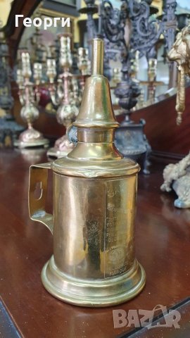 Антикварна френска месингова газена лампа PIGEON, снимка 3 - Антикварни и старинни предмети - 38932555
