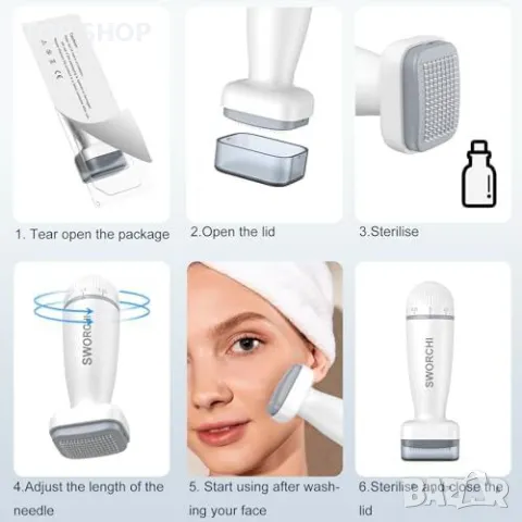 Нов Дерма стик с регулируеми игли за растеж на коса и брада Микронидлинг, снимка 5 - Тримери - 49945211