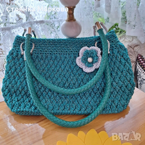 Плетена на една кука чанта, снимка 3 - Чанти - 53577916
