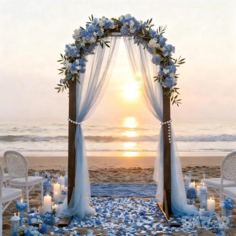 Дървена сватбена арка PlusFive, 2,1 м × 1 м извита горна част, стойка за фон, снимка 2 - Декорация за дома - 53427890