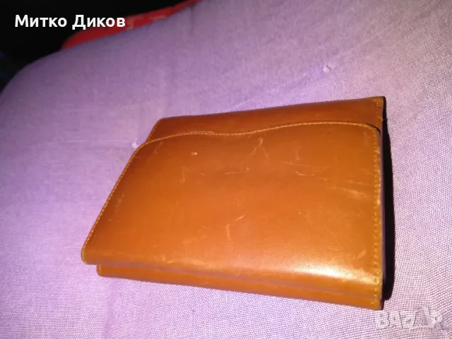 Портфейл Guzini марков естествена кожа с много прегради 130х105мм, снимка 2 - Портфейли, портмонета - 47409541