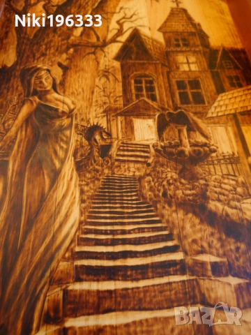 Нова ръчно изработена табла от масивно дърво (пирография), снимка 4 - Антикварни и старинни предмети - 53493359