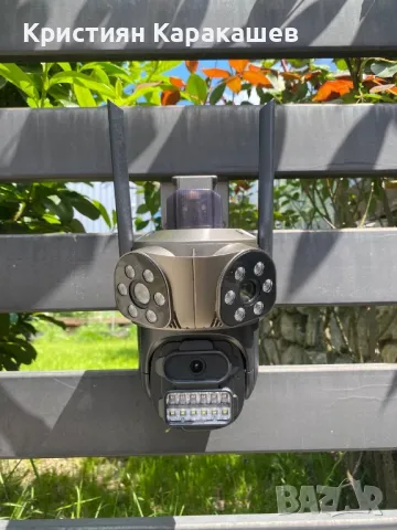 Тройна Външна WiFi Камера с три ектрана 10MP, ICSee, снимка 5 - IP камери - 50374738