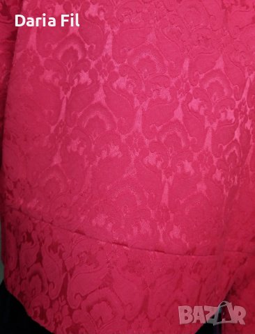 Червено болеро от релефен плат със 7/8 дължина на ръкава , снимка 6 - Сака - 40395369