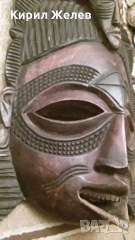 Маска стара голяма африканска МАХАГОН Ръчна ФУДОЖЕСТВЕНА МАЙСТОРСКА ТРАДИЦИОННА ИЗРАБОТКА 456654 , снимка 2 - Антикварни и старинни предмети - 32467559
