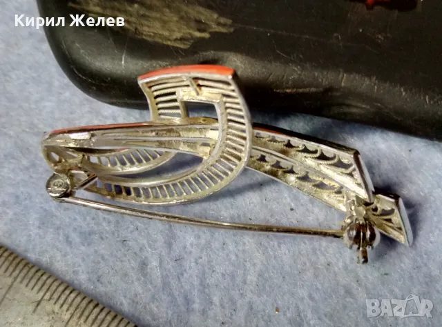 ПРЕКРАСНА НЕЖНА АЖУРНА СРЕБЪРНА АР НУВО СТИЛ БРОШКА СРЕБРО 925 Стара РЪЧНА РЕТРО ИЗРАБОТКА 40794, снимка 9 - Антикварни и старинни предмети - 48468002