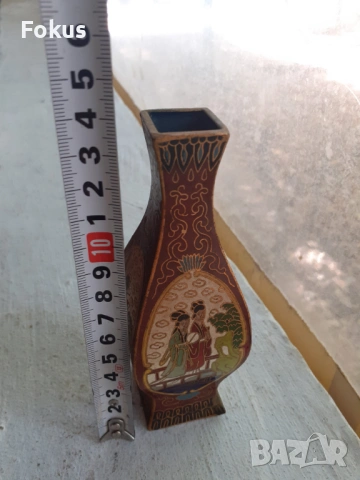 Малка стара вазичка Клоазоне cloisonne, снимка 5 - Антикварни и старинни предмети - 53457054