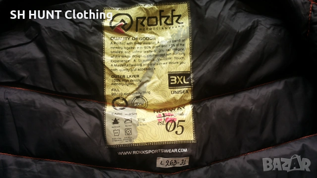 ROKK NORWEGIAN BRAND DOWN Jacket размер XL яке с гъши пух - 2190, снимка 13 - Екипировка - 53575517