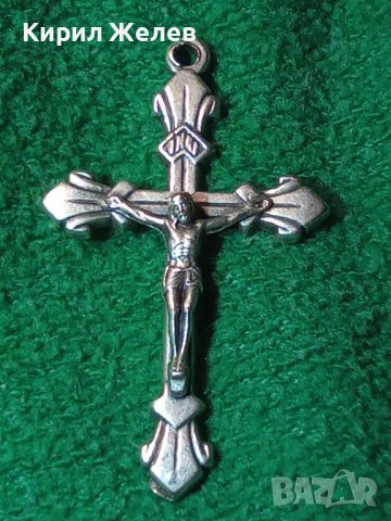 ПОСРЕБРЕНО НАГРЪДНО РАЗПЯТИЕ КРЪСТ от БЛАГОРОДНА НЕРЪЖДАЕМА СТОМАНА РЪЧНА МАЙСТОРСКА ИЗРАБОТКА 40007, снимка 2 - Антикварни и старинни предмети - 42473494