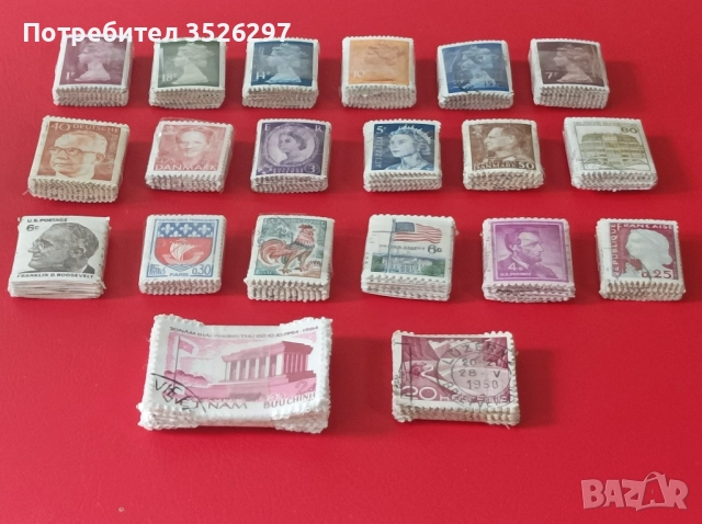 Лот от 500 пощенски марки за 10лв и лот от 1000 марки за 18 лв., снимка 5 - Филателия - 51482605