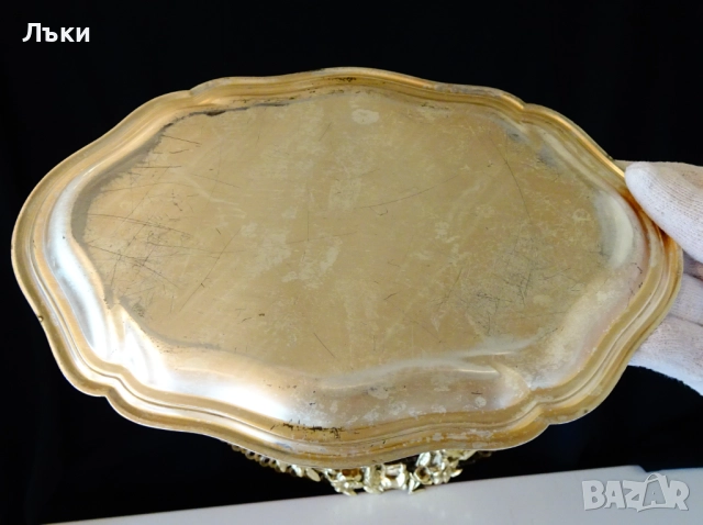 Посребрен поднос,плато Art Deco. , снимка 3 - Антикварни и старинни предмети - 52817449