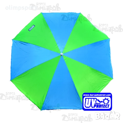 Голям плажен чадър с допълнителен слой Silver Protect, снимка 2 - Градински мебели, декорация  - 50722384