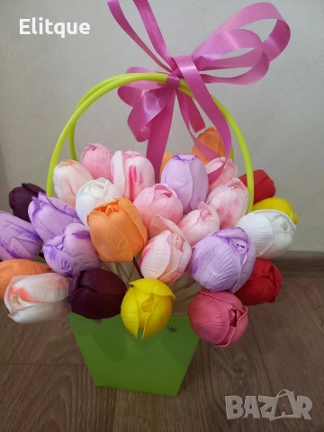 сапунени лалета в кошница 