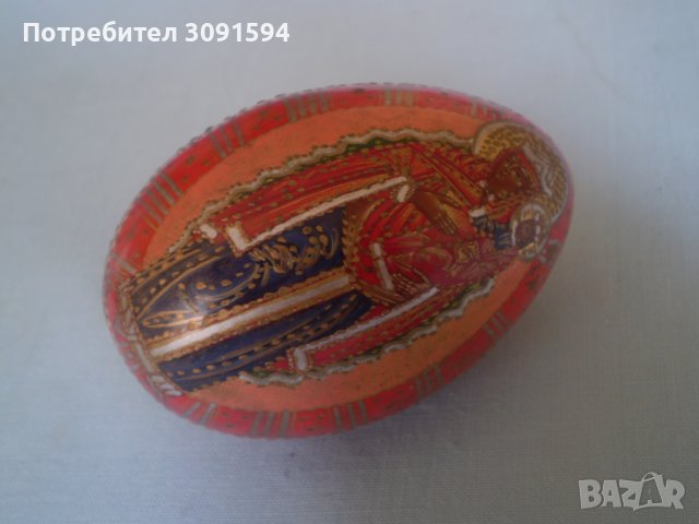 Руско ръчно рисувано дървено яйце, снимка 14 - Антикварни и старинни предмети - 36896457
