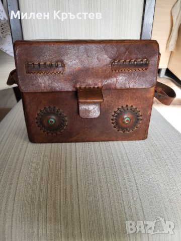 Винтидж дамска чанта Genuine Leather от 60те години , снимка 4 - Чанти - 42970247