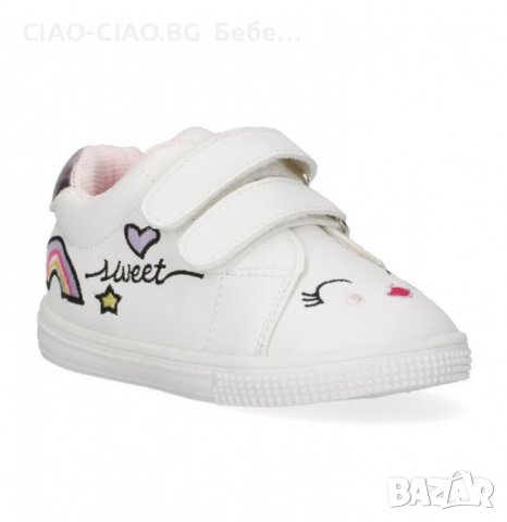№18-№23, Бебешки обувки за момиче, бели с цветни декорации BUBBLE KIDS, снимка 4 - Бебешки обувки - 36670261