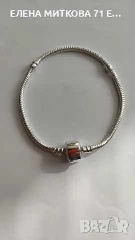 Сребърна гривна за талисмани пр.925 с печат отлично състояние, снимка 1