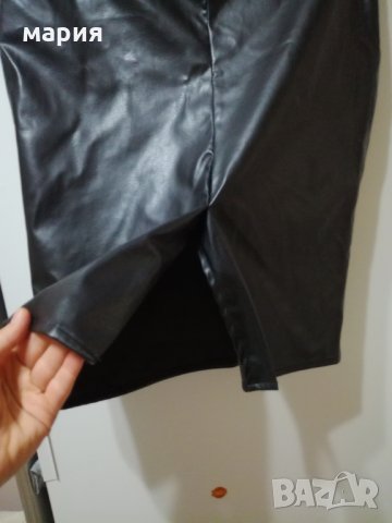 Нова кожена пола с висока талия и колан, снимка 5 - Поли - 28540439