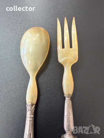 Луксозен комплект прибори за сервиране на салата. №7854, снимка 7 - Антикварни и старинни предмети - 53449916