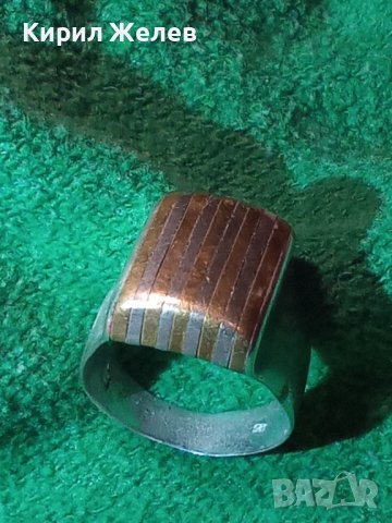 Стар АНГЛИЙСКИ ВНУШИТЕЛЕН СРЕБЪРЕН ВИНТИДЖ ПРЪСТЕН СРЕБРО 925 и БРОНЗ  МАЙСТОРСКА РЪЧНА РАБОТА 40639, снимка 3 - Пръстени - 42655981