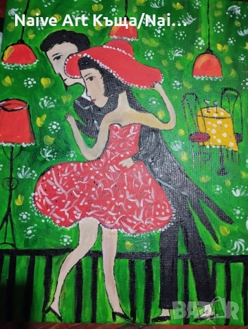 Картина платно маслени бои акрилни бои размер Ш.42 /в. 52, снимка 3 - Картини - 52436005