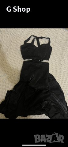 Черна бална рокля цепка на крака, снимка 2 - Рокли - 43748891