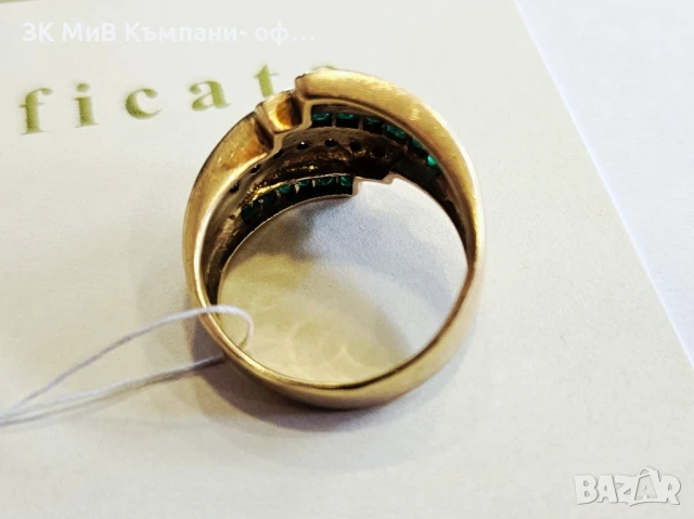 Златен пръстен с диаманти 7.52гр 18К 02455-25, снимка 5 - Пръстени - 51353143