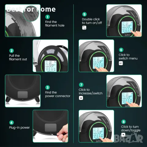 Изсушител за филамент за 3D принтер Sunlu FilaDryer S2, снимка 8 - Принтери, копири, скенери - 48674317