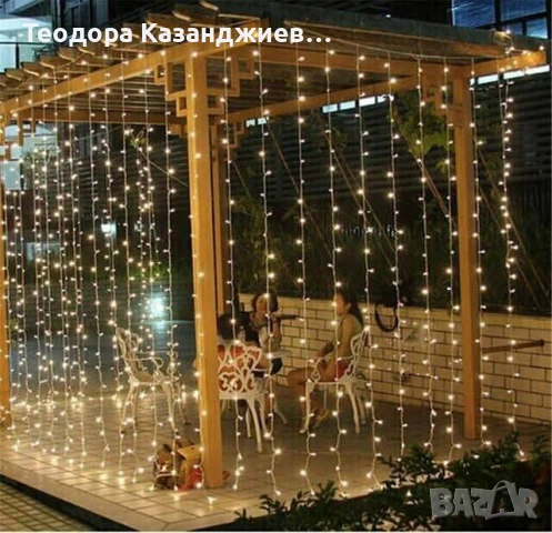 Коледни лампички с 300Led лампи 3 метра на 3 метра ,коледна завеса с дистанционно. , снимка 4 - Декорация за дома - 52240267