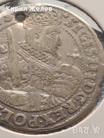 Сребърна монета Орт 1623г. Сигизмунд трети ПОЛША 13694, снимка 4 - Нумизматика и бонистика - 42999711