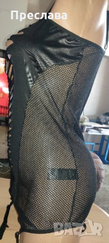 Нощничка с кожа и мрежа л хл , снимка 3 - Корсети, бюстиета, топове - 32719084